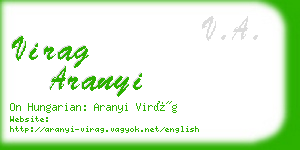 virag aranyi business card